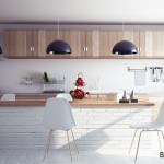 Virtuvės sala iš baltų plytų