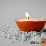 Žvakė apelsino žievelėje